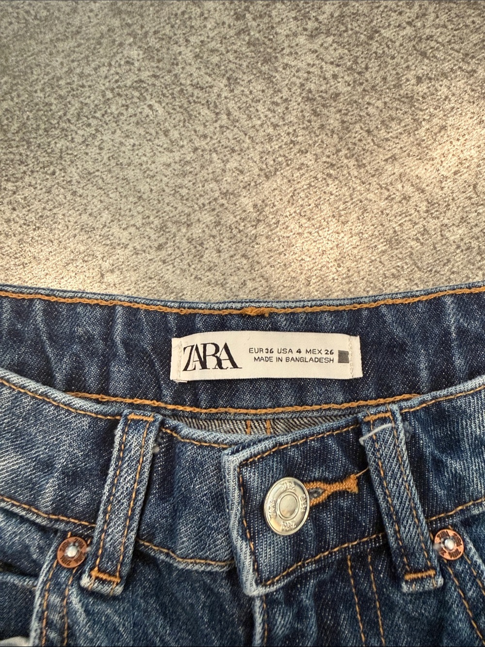 Zara dark wash straight leg jeans